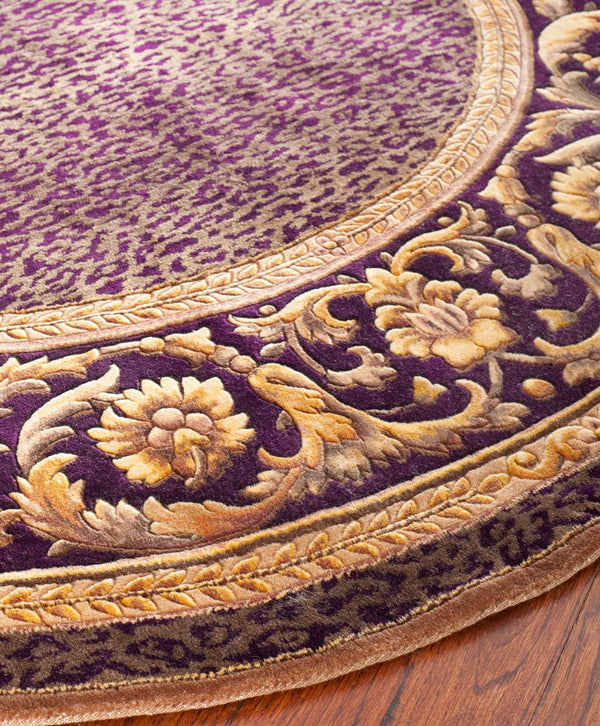 Safavieh Florence Hand-knotted Wool Area Rug - Luxurious Leopard Print With Floral Border For Timeless Elegance Assorted Wool Pile Fl11c-8sq