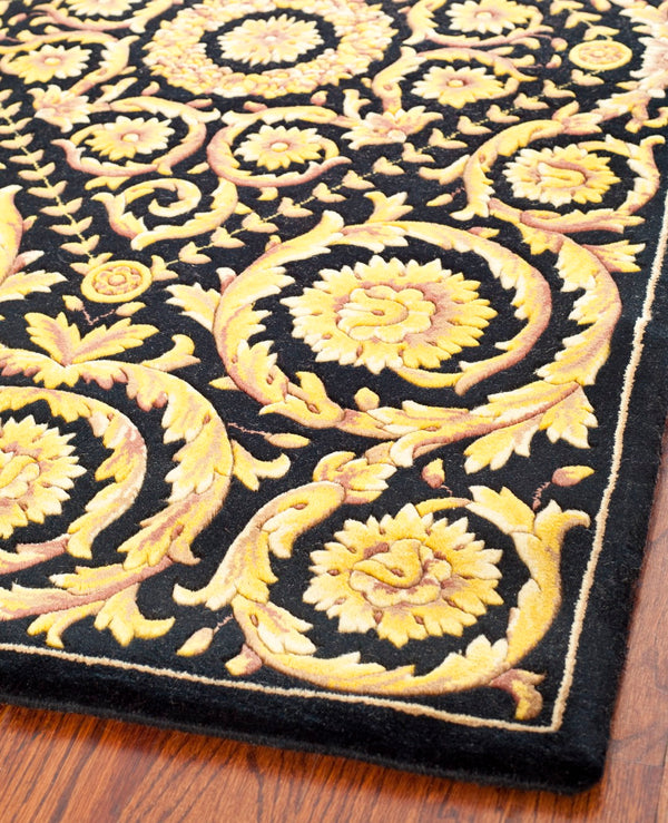 Safavieh Florence Hand-knotted Wool Area Rug - Luxurious Navy And Gold Design For Timeless Home Elegance Assorted Wool Pile Fl13a-8sq