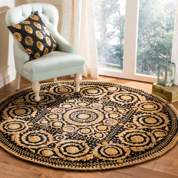 Safavieh Florence Hand-knotted Wool Area Rug - Luxurious Navy And Gold Design For Timeless Home Elegance Assorted Wool Pile Fl13a-8sq