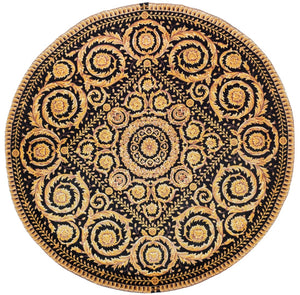 Safavieh Florence Hand-knotted Wool Area Rug - Luxurious Navy And Gold Design For Timeless Home Elegance Assorted Wool Pile Fl13a-8sq