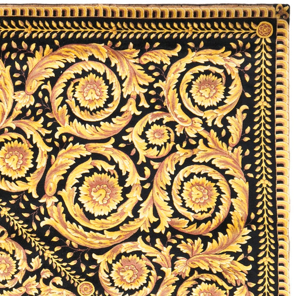 Safavieh Florence Hand-knotted Wool Area Rug - Luxurious Navy And Gold Design For Timeless Home Elegance Assorted Wool Pile Fl13a-8sq