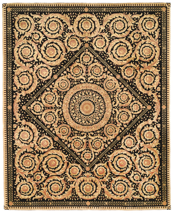Safavieh Florence Hand-knotted Wool Area Rug - Luxurious Navy And Gold Design For Timeless Home Elegance Assorted Wool Pile Fl13a-8sq