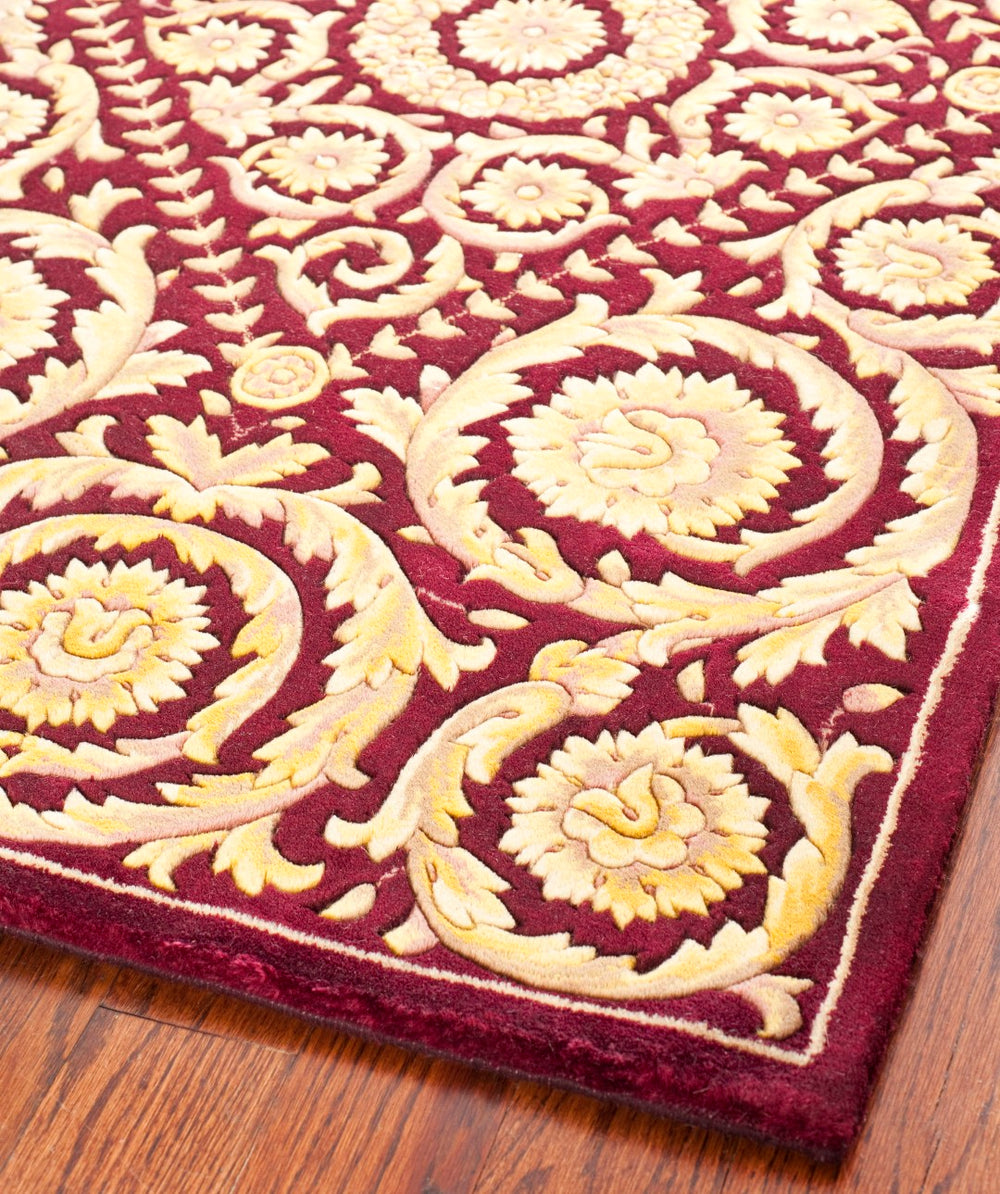 Safavieh Florence Hand-knotted Wool Area Rug - Luxurious Navy And Gold Design For Timeless Home Elegance Assorted Wool Pile Fl13b-8sq