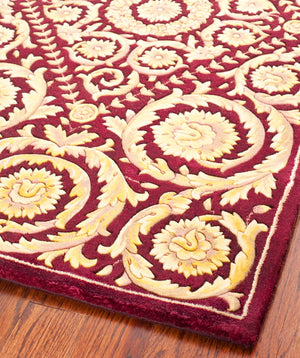 Safavieh Florence Hand-knotted Wool Area Rug - Luxurious Navy And Gold Design For Timeless Home Elegance Assorted Wool Pile Fl13b-8sq