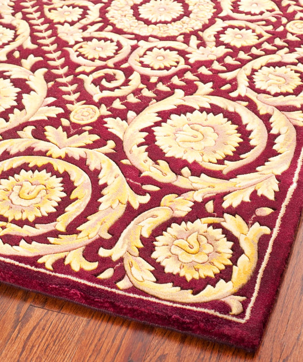 Safavieh Florence Hand-knotted Wool Area Rug - Luxurious Navy And Gold Design For Timeless Home Elegance Assorted Wool Pile Fl13b-8sq