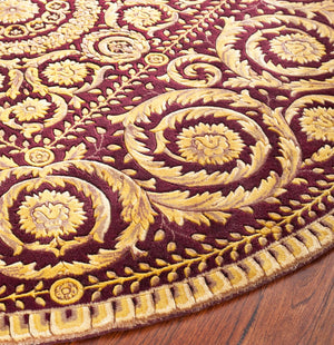 Safavieh Florence Hand-knotted Wool Area Rug - Luxurious Navy And Gold Design For Timeless Home Elegance Assorted Wool Pile Fl13b-8sq