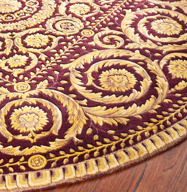 Safavieh Florence Hand-knotted Wool Area Rug - Luxurious Navy And Gold Design For Timeless Home Elegance Assorted Wool Pile Fl13b-8sq