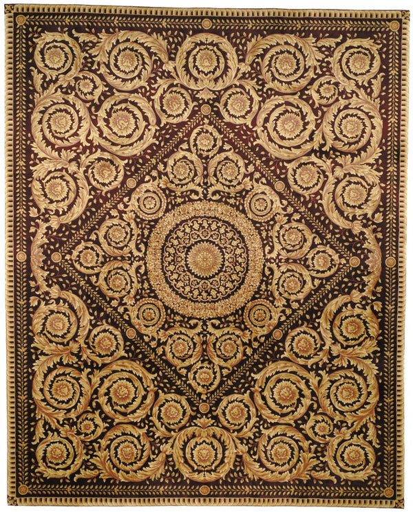 Safavieh Florence Hand-knotted Wool Area Rug - Luxurious Navy And Gold Design For Timeless Home Elegance Assorted Wool Pile Fl13b-8sq