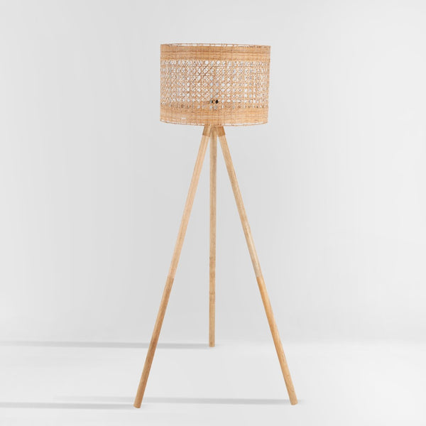 Safavieh AKROYD, 63-Inch Natural Wood Floor Lamp - Elegant Lighting for Living Rooms & Bedrooms, Minimalist Design FLL2001A