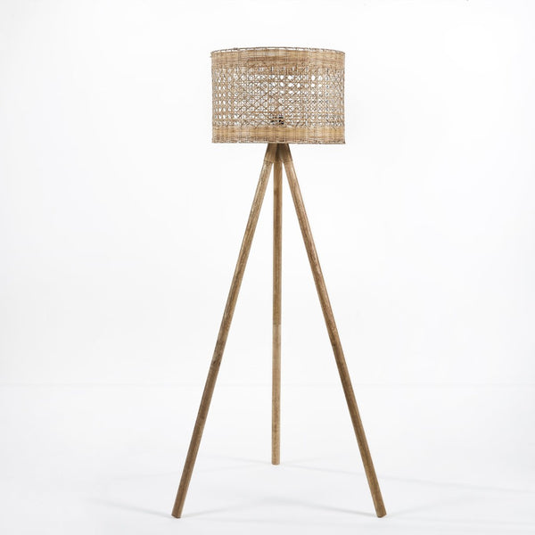Safavieh AKROYD, 63-Inch Natural Wood Floor Lamp - Elegant Lighting for Living Rooms & Bedrooms, Minimalist Design FLL2001A