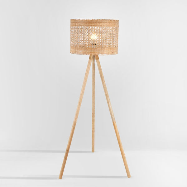 Safavieh AKROYD, 63-Inch Natural Wood Floor Lamp - Elegant Lighting for Living Rooms & Bedrooms, Minimalist Design FLL2001A