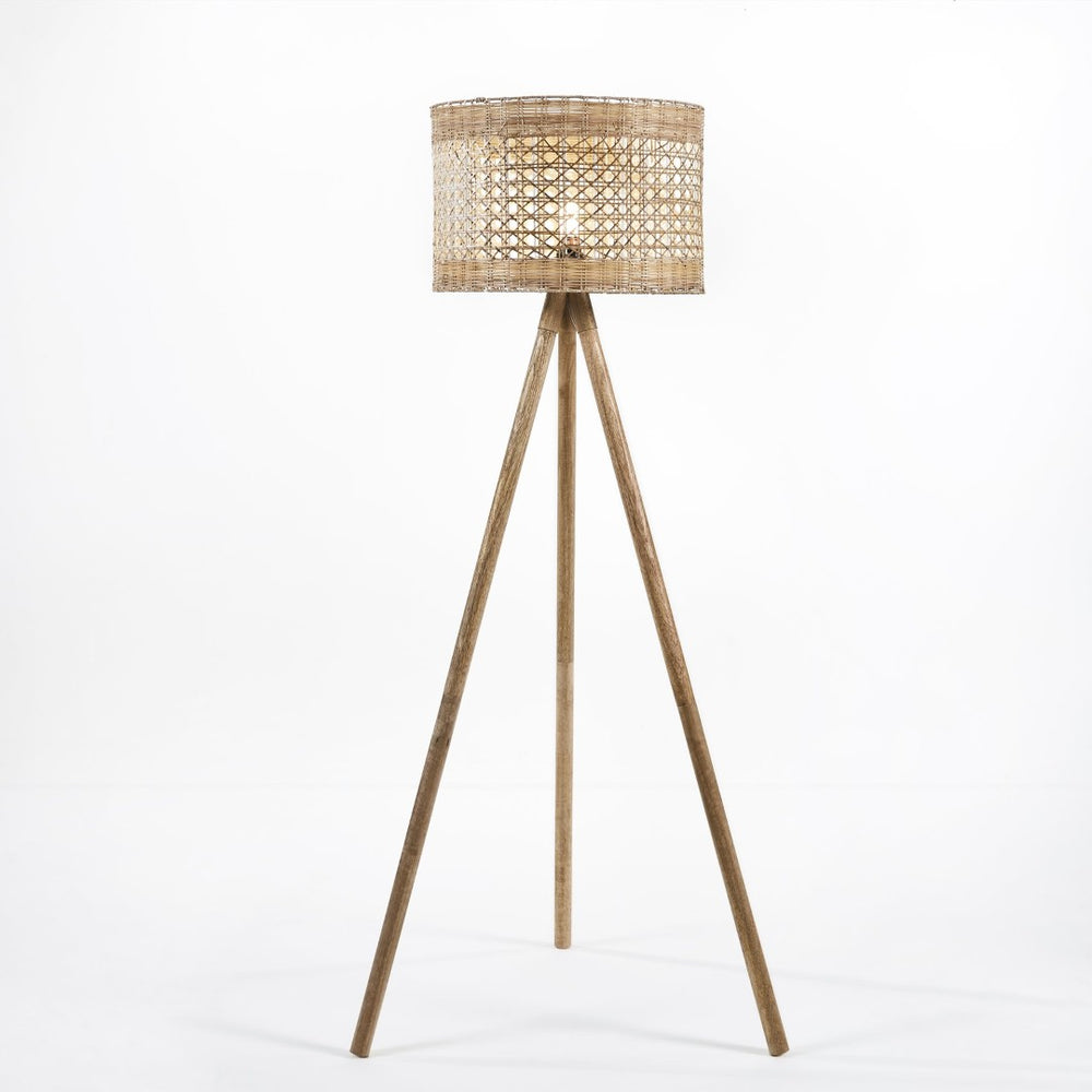 Safavieh AKROYD, 63-Inch Natural Wood Floor Lamp - Elegant Lighting for Living Rooms & Bedrooms, Minimalist Design FLL2001A