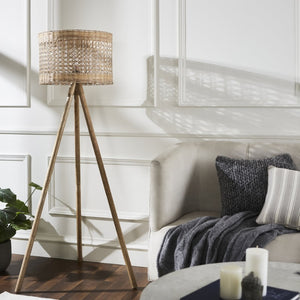 Safavieh AKROYD, 63-Inch Natural Wood Floor Lamp - Elegant Lighting for Living Rooms & Bedrooms, Minimalist Design FLL2001A