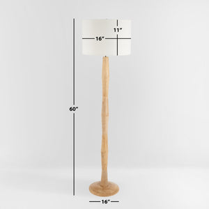 Safavieh BRODIE, 60-Inch Natural Wood Floor Lamp – Elegant Design for Cozy Ambiance in Any Space FLL2002A