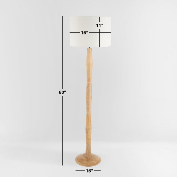Safavieh BRODIE, 60-Inch Natural Wood Floor Lamp – Elegant Design for Cozy Ambiance in Any Space FLL2002A