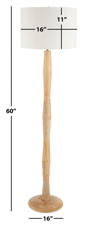 Safavieh BRODIE, 60-Inch Natural Wood Floor Lamp – Elegant Design for Cozy Ambiance in Any Space FLL2002A