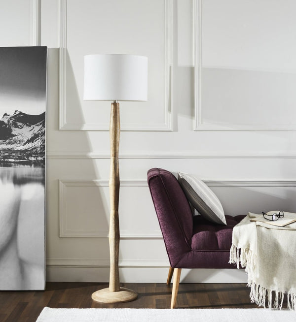 Safavieh BRODIE, 60-Inch Natural Wood Floor Lamp – Elegant Design for Cozy Ambiance in Any Space FLL2002A