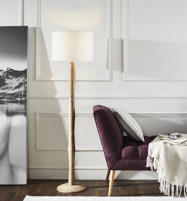 Safavieh BRODIE, 60-Inch Natural Wood Floor Lamp – Elegant Design for Cozy Ambiance in Any Space FLL2002A