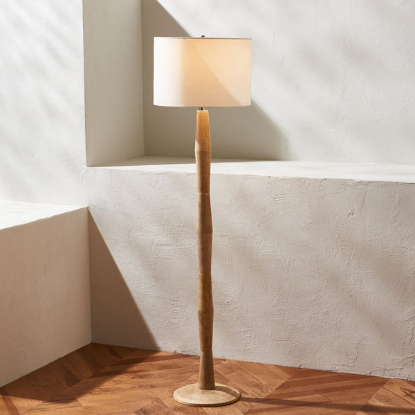 Safavieh BRODIE, 60-Inch Natural Wood Floor Lamp – Elegant Design for Cozy Ambiance in Any Space FLL2002A