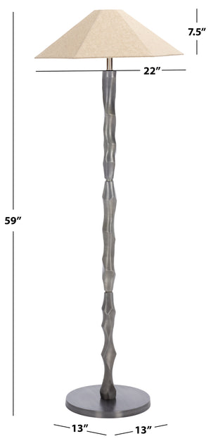 Safavieh Delphi, 59-inch Silver Metal Floor Lamp - Modern Elegance For Living Rooms, Bedrooms & Offices Silver Metal Body ,Fabric Shade Fll2003a