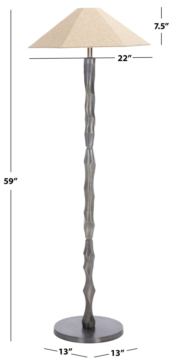 Safavieh Delphi, 59-inch Silver Metal Floor Lamp - Modern Elegance For Living Rooms, Bedrooms & Offices Silver Metal Body ,Fabric Shade Fll2003a