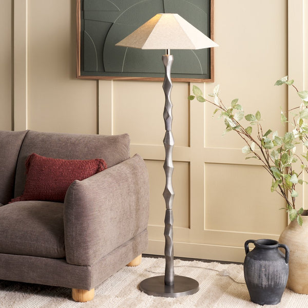 Safavieh Delphi, 59-inch Silver Metal Floor Lamp - Modern Elegance For Living Rooms, Bedrooms & Offices Silver Metal Body ,Fabric Shade Fll2003a