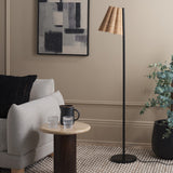 Safavieh Mio, 60 Inch, Natural/Black, Natural Cane/Iron Floor Lamp FLL3006A