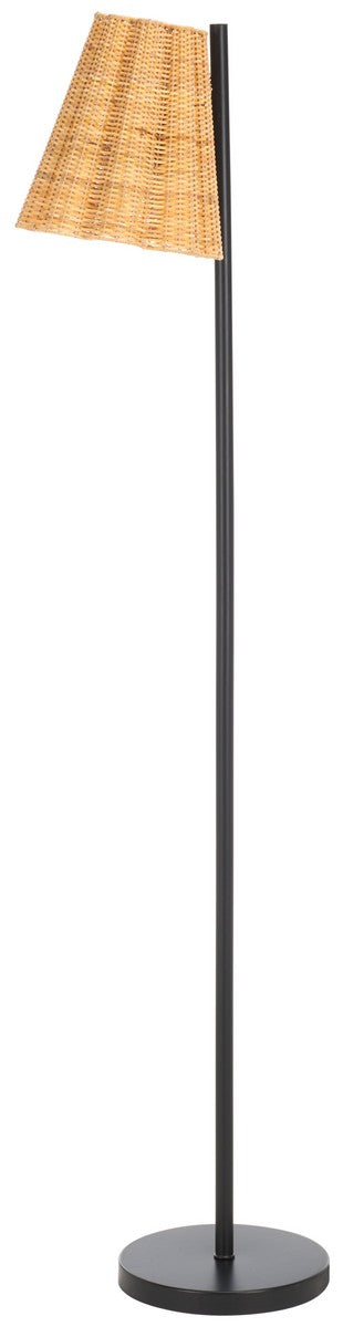 Safavieh Mio, 60 Inch, Natural/Black, Natural Cane/Iron Floor Lamp FLL3006A