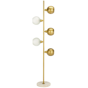 Safavieh Syna, 5 Light, 60 Inch, Multi, Glass/Iron/Marble Floor Lamp FLL3009A