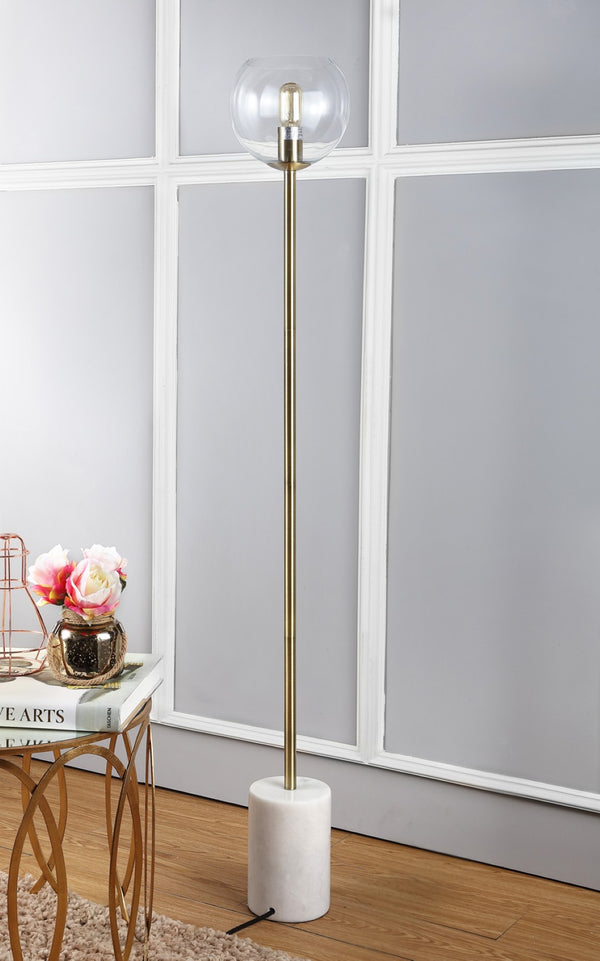 Safavieh BRADLEY, 61-Inch Gold Iron/Marble Floor Lamp - Elegant Design for Living Rooms, Studies & More! FLL4002A