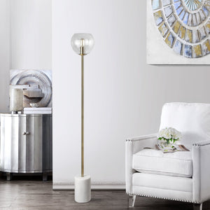 Safavieh BRADLEY, 61-Inch Gold Iron/Marble Floor Lamp - Elegant Design for Living Rooms, Studies & More! FLL4002A
