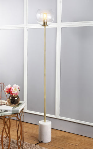 Safavieh BRADLEY, 61-Inch Gold Iron/Marble Floor Lamp - Elegant Design for Living Rooms, Studies & More! FLL4002A