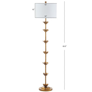 Safavieh LANDEN, 63.5-Inch Antique Gold Iron Floor Lamp - Elegant Slim Design for Living Rooms & Bedrooms FLL4003A