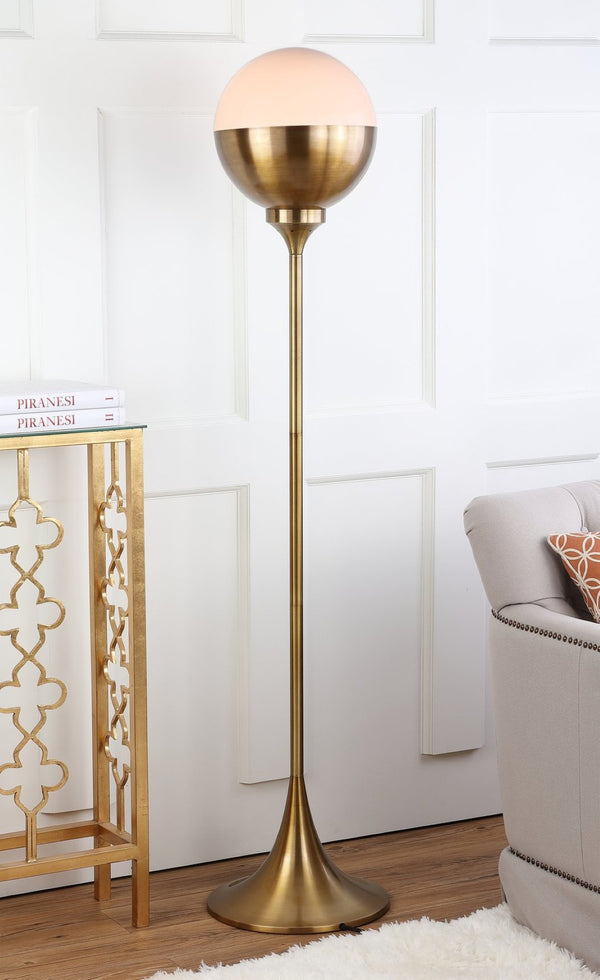 Safavieh RENATO, RENATO Floor Lamp - 63.5 Inch Brass & Iron Design for Elegant Lighting in Living Rooms & Bedrooms FLL4006A