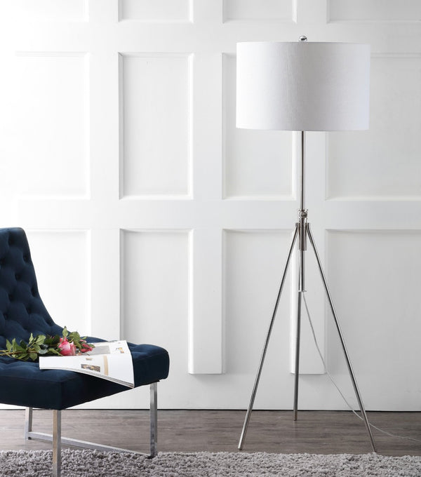 Safavieh CIPRIANA, 72-Inch Silver/White Floor Lamp for Modern Ambiance, Stylish Lighting for Any Room FLL4007B