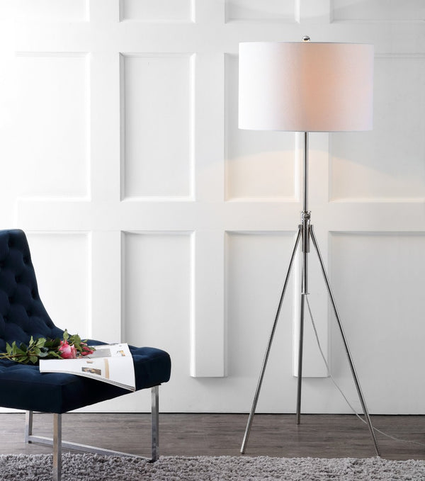 Safavieh CIPRIANA, 72-Inch Silver/White Floor Lamp for Modern Ambiance, Stylish Lighting for Any Room FLL4007B