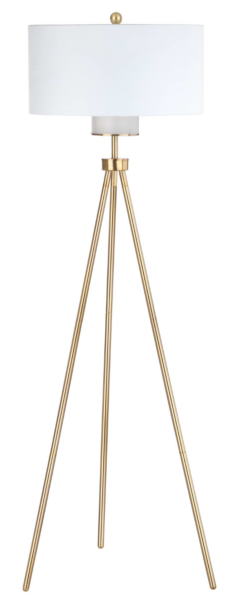 Safavieh ENRICA, 66-Inch Brass Iron Floor Lamp with Linen Shade - Modern Classic Design for Warm Ambiance FLL4008A