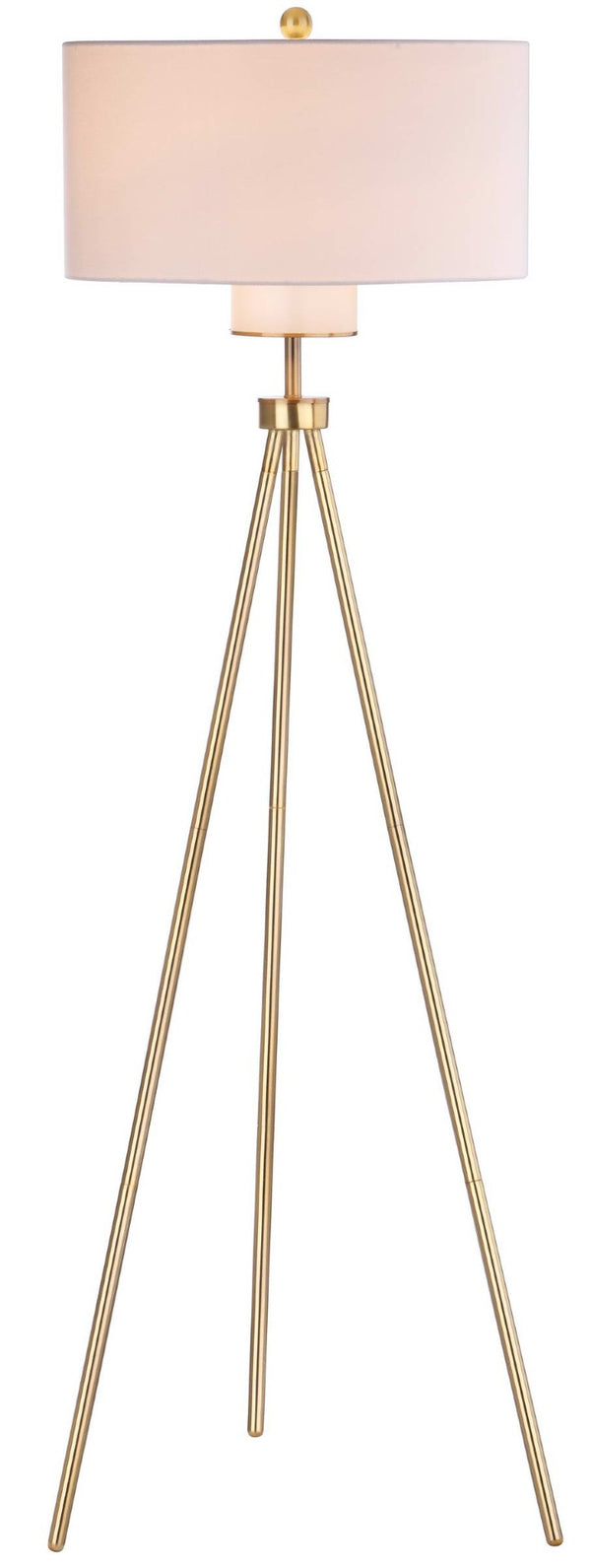 Safavieh ENRICA, 66-Inch Brass Iron Floor Lamp with Linen Shade - Modern Classic Design for Warm Ambiance FLL4008A