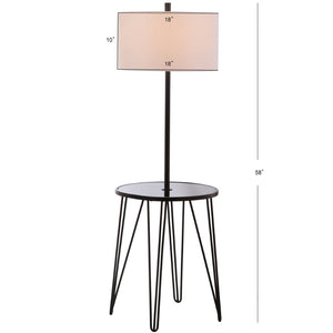 Safavieh CIRO, 58-Inch Black/White Floor Lamp with Glass Table – Modern Design for Stylish Ambiance & Functionality FLL4010A