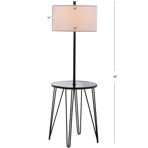 Safavieh CIRO, 58-Inch Black/White Floor Lamp with Glass Table – Modern Design for Stylish Ambiance & Functionality FLL4010A