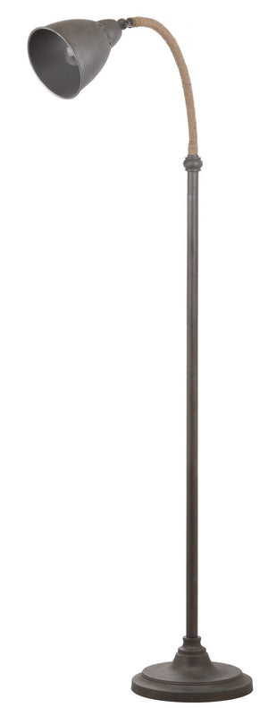 Safavieh NALDO, 60-Inch Grey Iron & Rope Floor Lamp - Elegant Arc Design for Modern Living Spaces & Reading FLL4011A