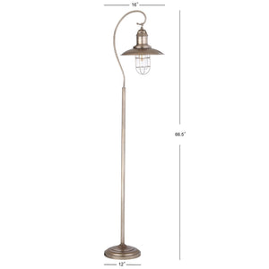 Safavieh ROMELO, 66.5 Inch Silver Iron Floor Lamp – Modern Design with Antiqued Gold Base for Stylish Lighting FLL4012A