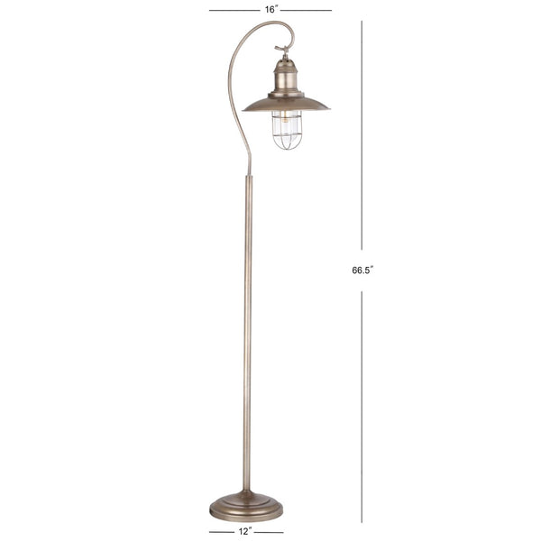 Safavieh ROMELO, 66.5 Inch Silver Iron Floor Lamp – Modern Design with Antiqued Gold Base for Stylish Lighting FLL4012A