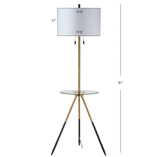 Safavieh MORRISON, 61-Inch Gold and Black Iron Floor Lamp - Stylish Minimalist Design for Modern Spaces FLL4020A