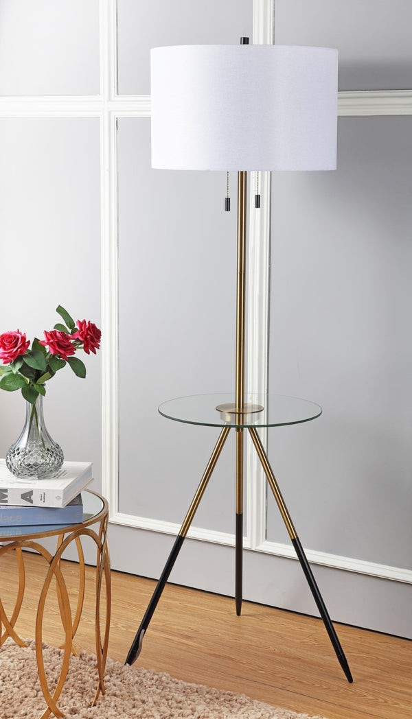 Safavieh MORRISON, 61-Inch Gold and Black Iron Floor Lamp - Stylish Minimalist Design for Modern Spaces FLL4020A