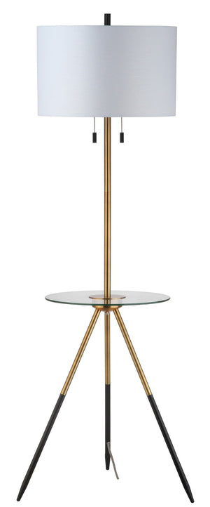 Safavieh MORRISON, 61-Inch Gold and Black Iron Floor Lamp - Stylish Minimalist Design for Modern Spaces FLL4020A