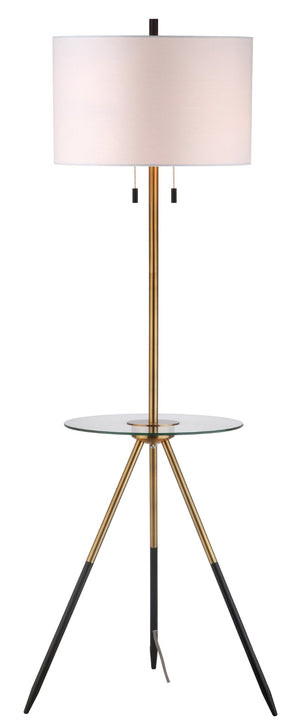 Safavieh MORRISON, 61-Inch Gold and Black Iron Floor Lamp - Stylish Minimalist Design for Modern Spaces FLL4020A