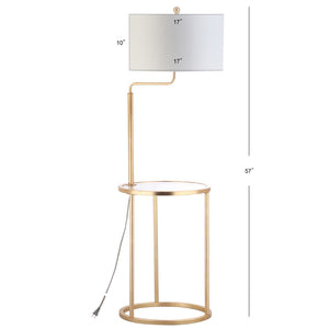 Safavieh CRISPIN, 57-Inch Gold & Clear Iron Floor Lamp - Elegant Modern Design for Living Room & Office Use FLL4021A