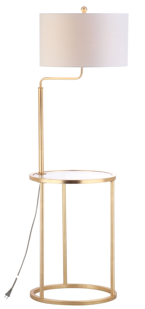 Safavieh CRISPIN, 57-Inch Gold & Clear Iron Floor Lamp - Elegant Modern Design for Living Room & Office Use FLL4021A