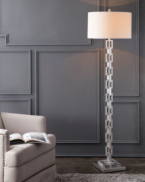 Safavieh Elodie Metal Ring Floor Lamp Silver Leaf FLL4030A
